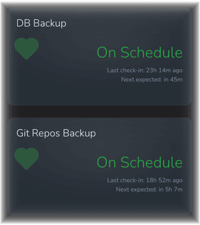 Sentinelboard cron job monitoring dashboard