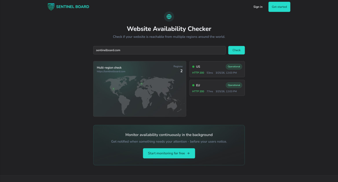 Free Website Availability Checker - Multi-Region Uptime Test ...