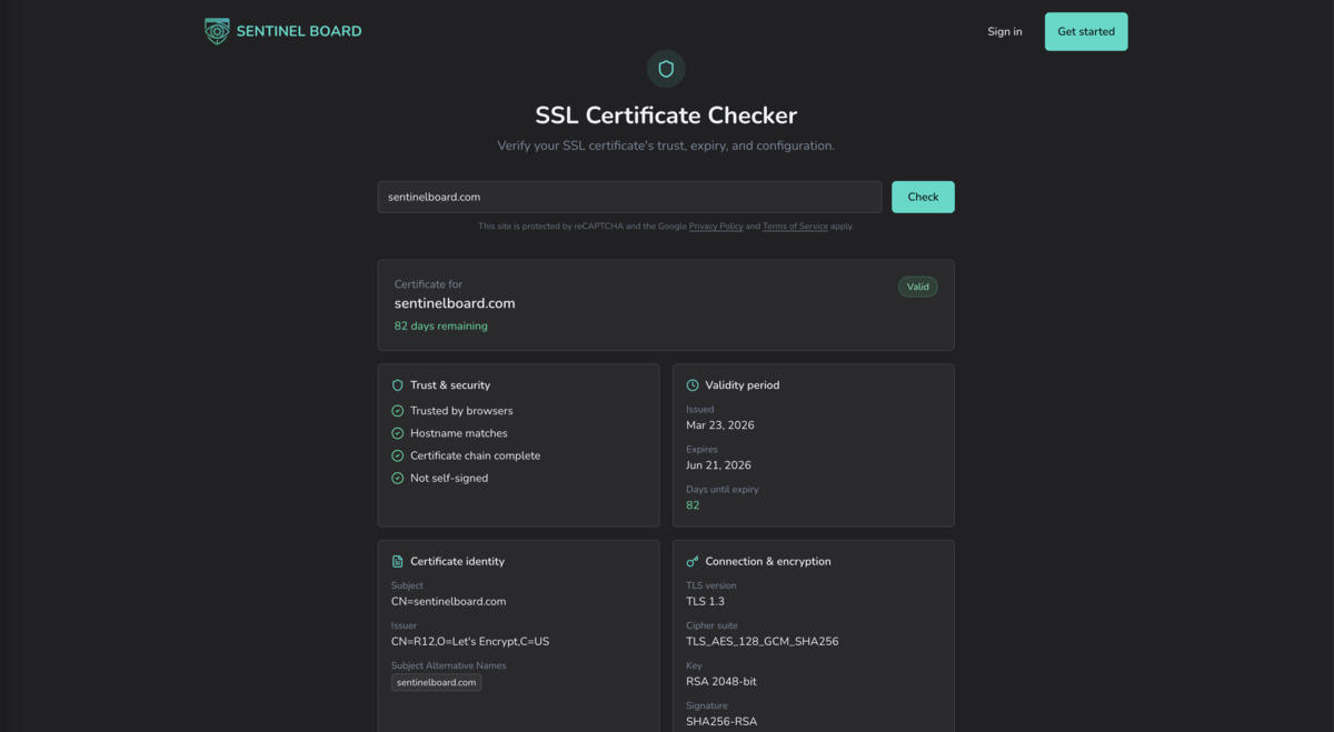 Free SSL Certificate Checker - Test Certificate Health & Expiry ...